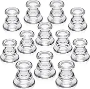 NITIME Candlestick Holders Bulk - 12PCS Taper Candle Holders for Table Centerpiece - Thick Glass Candle Holders for Wedding, Party and Festival Decoration