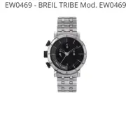 Breil Tribe Lil EW0469 Steel Black Chronograph Men's Watch 43 mm New