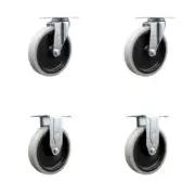 5 Inch Thermoplastic Wheel Top Plate Caster Set 2 Swivel 2 Rigid Service Caster
