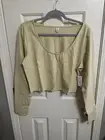 BP Nordstrom Long Sleeve Stretch Tan Crop Women’s Size 1X NEW Organic Cotton