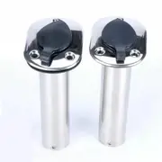 2x 304 Marine Grade Stainless Steel Flush Mount 30 Degree Fishing Rod Holders