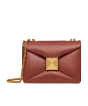 Valentino Garavani One Stud Chained Crossbody Bag One size Brown