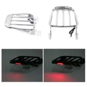 Two-Up Luggage Rack W/ LED Tail Light Fits For Harley FLSTC FLSTSC FLSTF 2006-17