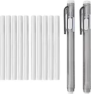 2Pcs Retractable Mechanical Eraser Pen, Refillable Pencil Eraser with 10pcs Refills Suitable for Artists Painters Engineers Drawing Drafting Painting School Home Office