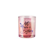 40th Blue Chrome Candle Vanilla Fragrance 45hr Burntime Keepsake Gift Set