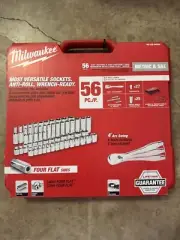 Milwaukee 48-22-9008 3/8" Drive 56PC Ratchet & Socket Set - SAE & Metric