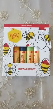 Burt's Bees Beeswax Bounty Assorted Mix 4-Pack Lip Balm Gift Box Brand New