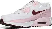 [Nike] boys Air Max 90, White/Dark Beetroot/Pink Foam, 6.5 Big Kid