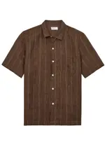 Universal Works Road Striped Linen Shirt - Brown - XL XL