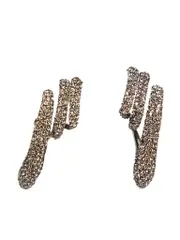 Silver Triple Crystal Earrings