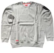 3 X Mens Hard Yakka Fleece Crew Jumper Grey Marle