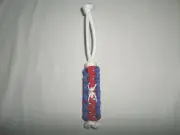 Spider Paracord Keychain or Zipper Pull Red White Blue Cobra Weave