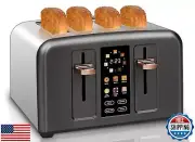 SEEDEEM Toaster 4 Slice, Stainless Toaster and Touch Control, LCD Display, 6