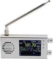 Portable Shortwave Radio, AM/FM/SW/VHF/UHF Digital Radio, 3.2in LCD Display, Dual Stereo Speakers, 5000mAh Battery Operated Radios for Camping (Silver)