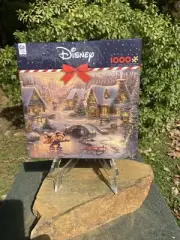 Thomas Kinkade DISNEY Mickey & Minnie Christmas Puzzle 1000 Pieces New