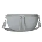 Ladies Cloack Crossbody Shoulder Hip Bag Vegan Leather 30621 Leight Blue