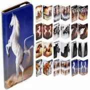 For Apple iPhone SE 16 15 14 13 Plus Pro Max Horse Print Wallet Phone Case Cover