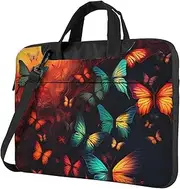 [KHiry] Laptop Shoulder Bag Laptop Bag Computer Bag Colorful Butterfly Pattern Messenger Bag for Unisex