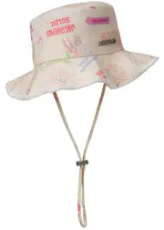 Jacquemus Le Bob Artichaut Canvas Bucket Hat, Bucket Hat, Logo Print - Multicoloured 60