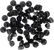[TEHAUX] 200pcs Lapel Pin Name Badges Clutch Pin Locking Pin Label Pin Clasps Tack Back Pin Caps Grasp Handbag Collar Pin Enamel Black Pin Keepers Clutch Pin Backs