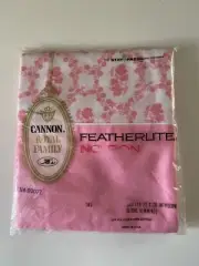 CANNON ROYAL FAMILY Featherlite Two Pillowcases Pink Floral Vintage MCM NOS