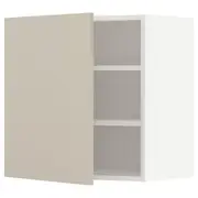 METOD wall cabinet with shelves, white/Havstorp beige, 60x37x60 cm