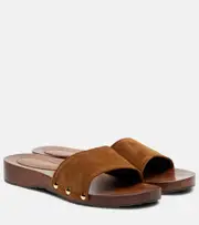 [Gianvito Rossi] Gianvito Rossi Riviera suede slides AU 7 beige