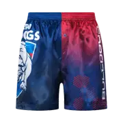 Western Bulldogs AFL AF9814 S21 Boys Team Logo Printed Satin Boxer Shorts New