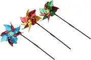 COOPHYA 3Pcs Colorful Nursery Decorative Windmill for Outdoor Windmill Spinners for Garden Decoration Scare Birds Enhance Playtime Fun