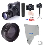 CANON REBEL EOS T5I T5 T6 T6I T7 T7I 7D 6D T3 TELEPHOTO LENS + STABILING GRIP
