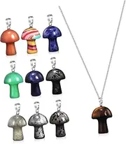 [KALLORY] 10pcs Crystal Mushroom Charms Diy Jewelry Set Mushroom Crystal Pendants for Bracelet Necklace Earrings Random Color