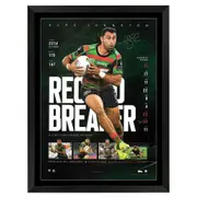 South Sydney Rabbitohs Alex Johnston Record Breakers Signed Framed