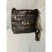New with Tags Crossbody Purse Leather with Man Made Trim by Stone NY Black