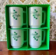 Vintage Boxed Set of Irish Coffee Mugs~Opal Glass~Crown Australia!