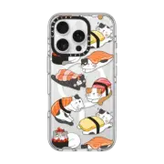 iPhone 16 Pro Clear Case MagSafe Compatible Sushi Cats