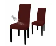 Toscano 2 Pcs Dining Chair Covers Waterproof Stretch for Home Banquet-WineRed