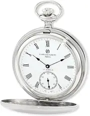 [CHARLES-HUBERT PARIS] Charles Hubert 3908-WR Men's Pocket Watch, Mechanical Manual Winding, Small Seconds, Silver