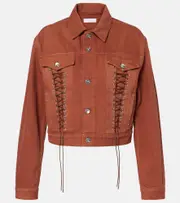 [Rabanne] Rabanne Cropped denim jacket AU 16 brown