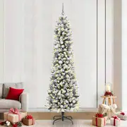 Christmas Tree with Decorative String Lights White 240 cm PVC