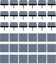36Pcs 1" (25mm) Nail on Furniture Sliders Square Teflon Chair Feet Glides Furniture Slider Pads Moving Sliders for Furnitur Cupboard Chair Leg Floor Protectors (Grey) (36Pcs* 25 * 25mm)