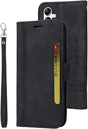 YBFJCE Samsung Galaxy A34 Wallet Case,PU Leather Folio Kickstand Card Slots Cover for Samsung Galaxy A34,Book Folding Flip Case,Protective Cover for Samsung Galaxy A34,Black