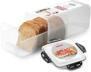 Tafura Bread Storage Container with Tray, Plastic Bread Box, Bread Container for