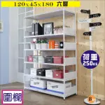 【BUYJM】洞洞板120X45X180CM耐重六層置物架+5組圍欄