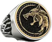 [MayiaHey] Wolf Ring,Nordic Viking Wolf Head Wolf Paw Ring for Men,Gothic Howling Wolf Head Wolf Claw Ring Hip Hop Wolf Animal Ring for Boys Punk Celtic Wolf Jewelry