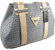 NEW GUESS BLACK & GRAY BRIGHT CANDY G MONOGRAMMED LEATHER B SHOULDER BAG.