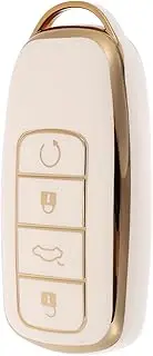 Chery Key Protector - ULTECHNOVO Button Remote Key Fob Case for Chery Ant Q1 Key, Car Keys Protective Cover - White Tpu