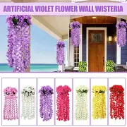 Hanging Flowers Artificial Violet Flower Wall Wisteria Basket Hanging Garland