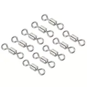Fishing Barrel Swivels, 100Pcs 17LBS Copper Rolling Terminal Tackle, Silver