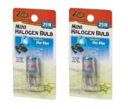 Zilla Mini Halogen Bulb 25 Watt 2 Pack Efficient Heat and UVB for Reptiles