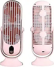 VELATEMOR USB -Desk Fan, Oscillating Desktop Fan 5 Speeds for At Home (Pinkish)